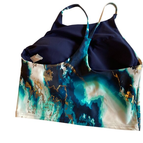 Old Navy Active Powersoft Workout Yoga Bra Top Metallic Large - Picture 2 of 6